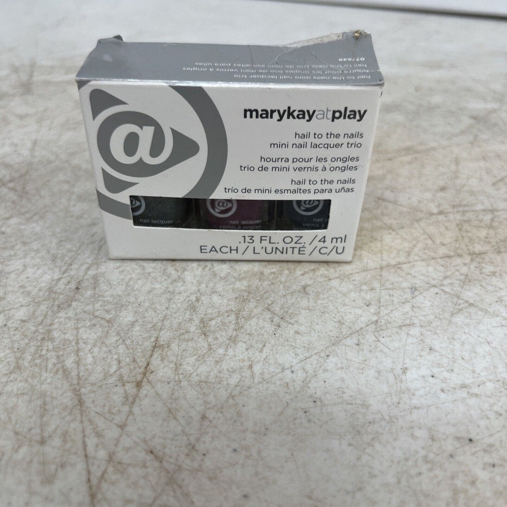Mary Kay At Play * Hail to the Nails set of 3 ~ New in box Pink Blue Silver